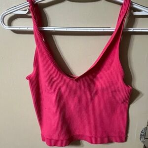 Pink cropped tank top